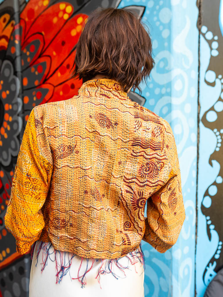 Boho Silk Chic Jacket.  Rising sun size 12