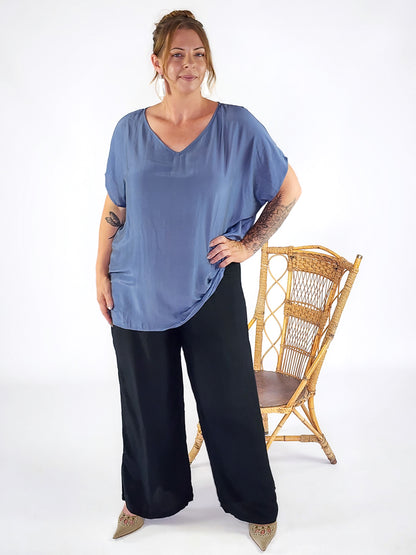 Lounge pants in silk-linen