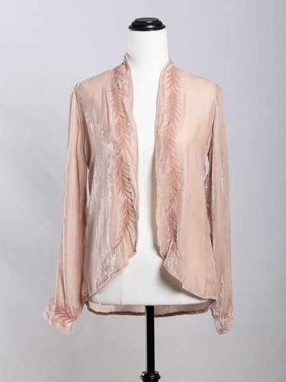 Audrey Silk Velvet Embroidered Jacket Dusty Rose