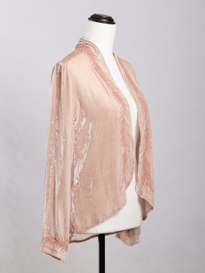 Audrey Silk Velvet Embroidered Jacket Dusty Rose