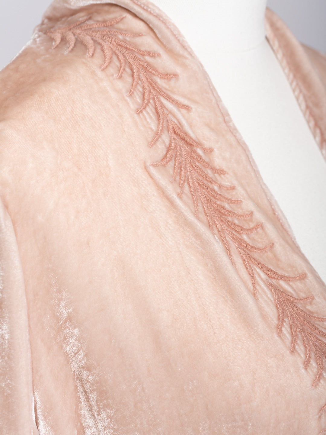 Audrey Silk Velvet Embroidered Jacket Dusty Rose