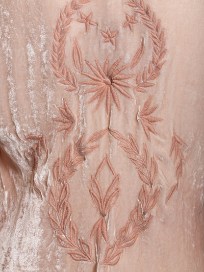 Audrey Silk Velvet Embroidered Jacket Dusty Rose