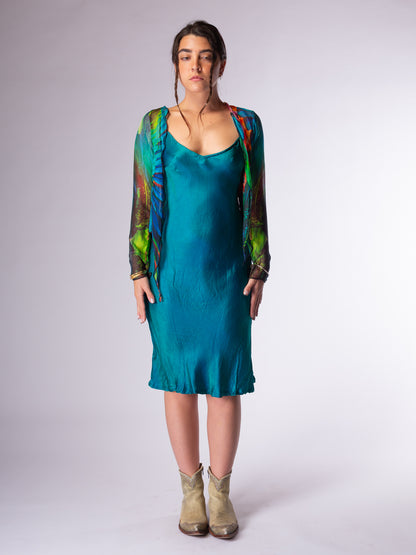 Silk Georgette Jacket Vivid Wing