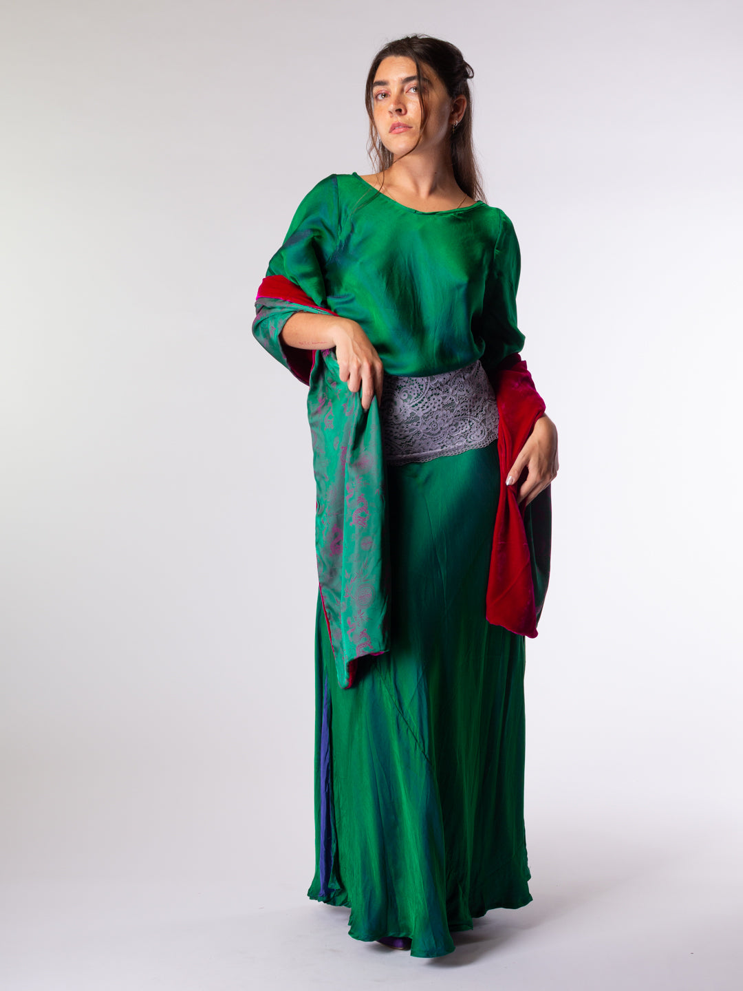 Silk Velvet & Embossed Silk Wrap