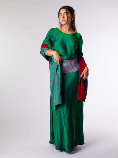 Silk Velvet & Embossed Silk Wrap