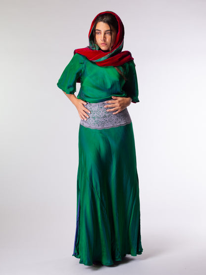 Silk Velvet & Embossed Silk Wrap