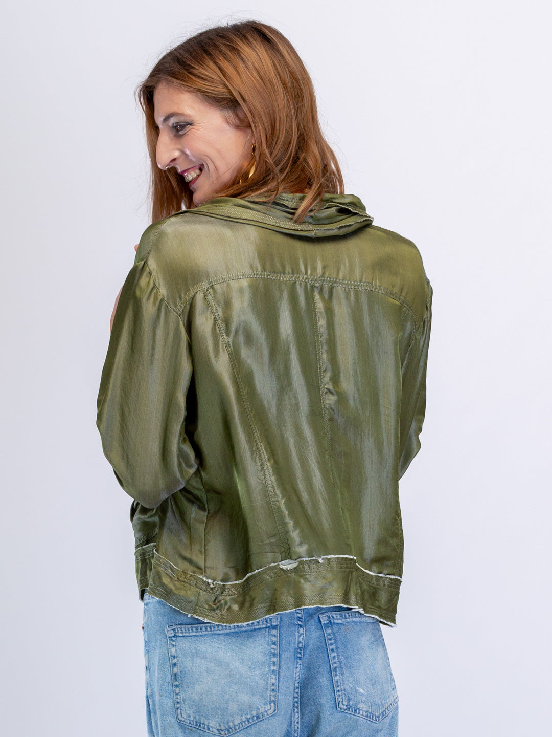 Joey Satin Jacket Olive