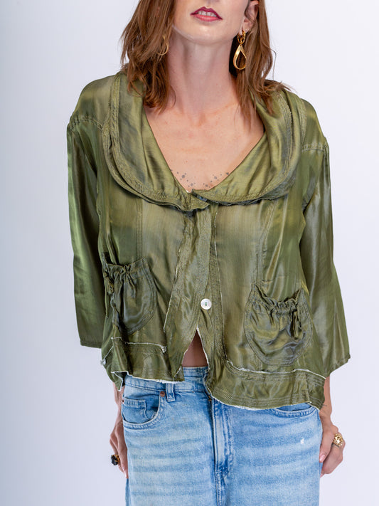 Joey Satin Jacket Olive