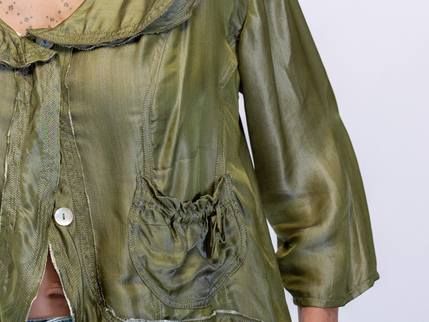 Joey Satin Jacket Olive