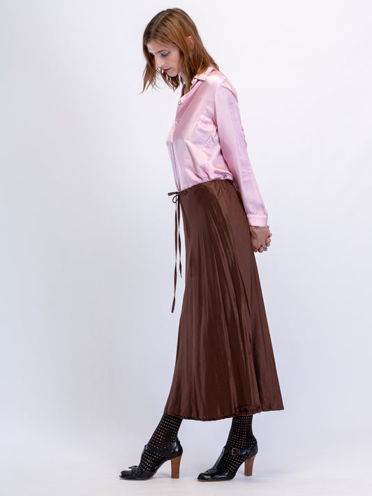 Steph Silk Linen Maxi Skirt