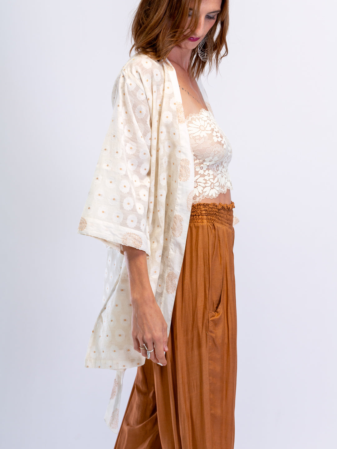 Luxe Gold Kimono short. Duster Jacket Gown.