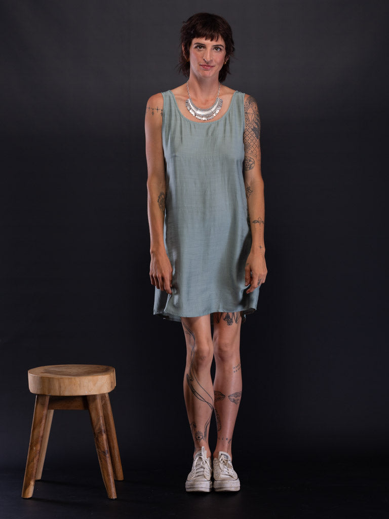 Silk-linen shift dress Taboo Fashion & Accessories Silk-linen shift dress Taboo Fashion & Accessories