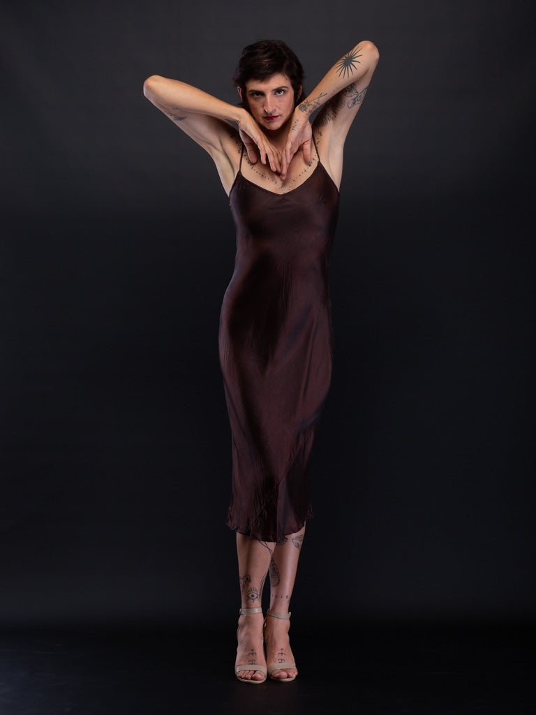 Silk Satin Slip Maxi Copper