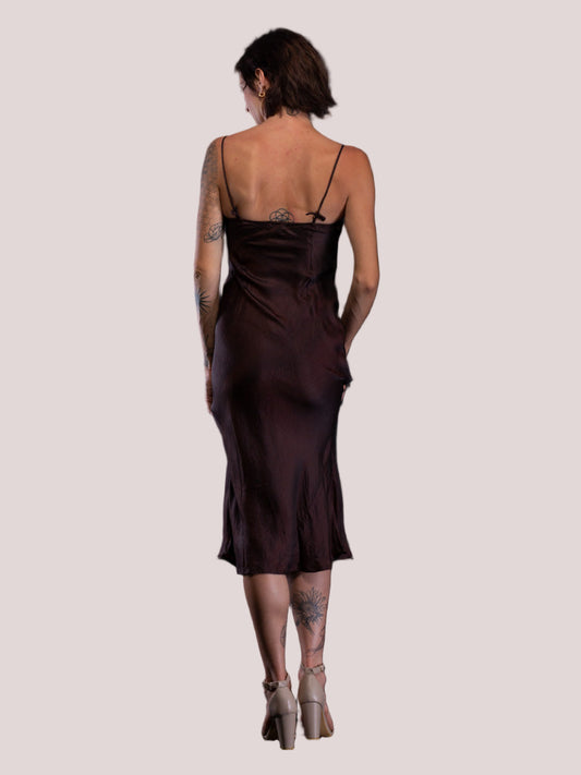 Marilyn Silk Satin Slip Long Copper