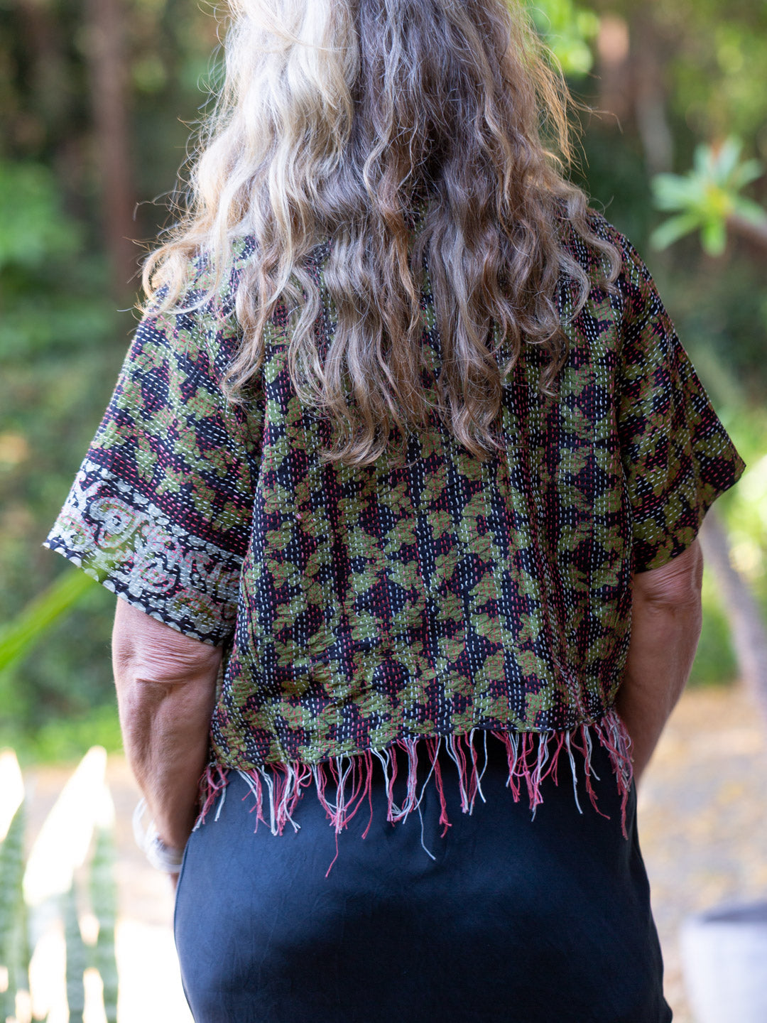 Boho Silk Chic Jacket. Forest size 14 draft