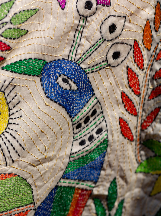 Shibui Silk Jacket. Peacocks Garden 2. Free Size