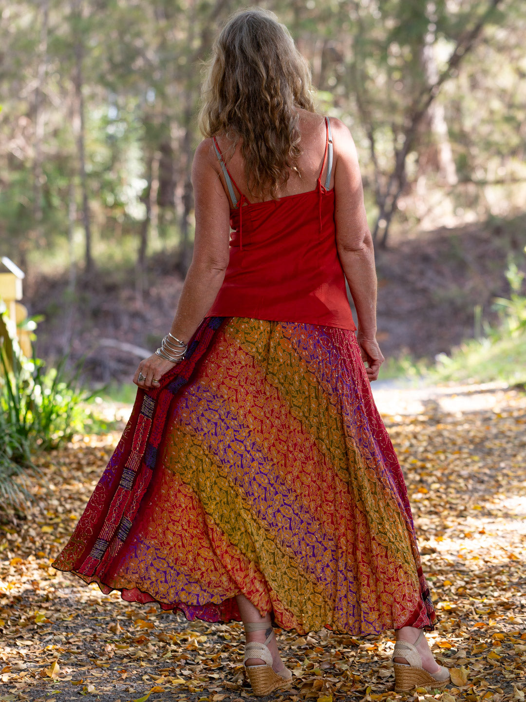 Silk Circle Skirt 'Volcanic'