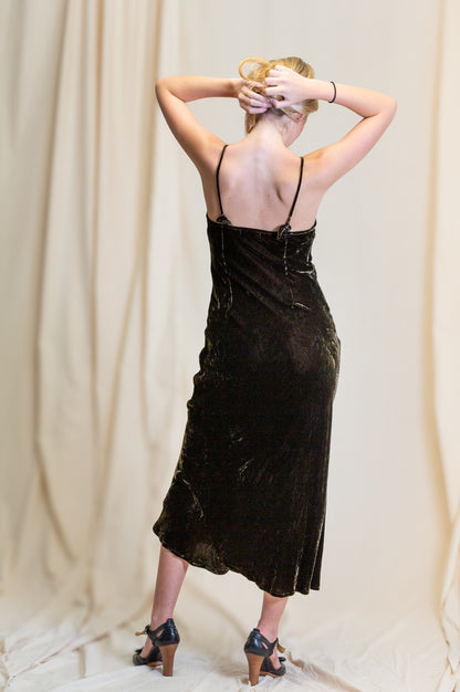 Silk Velvet Slip Maxi Chocolate
