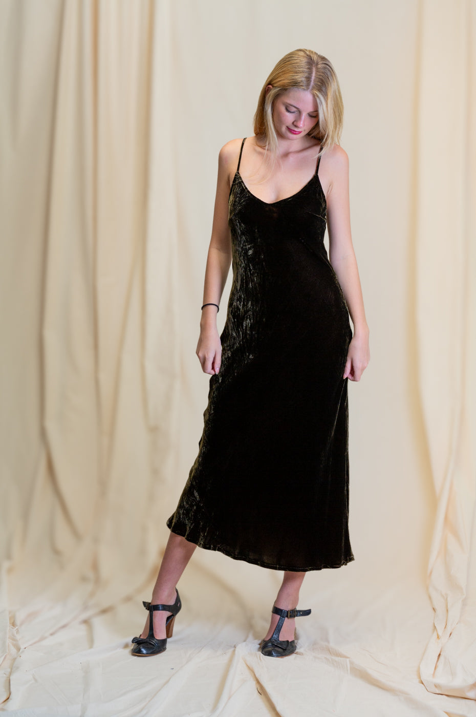 Silk Velvet Slip Maxi Chocolate