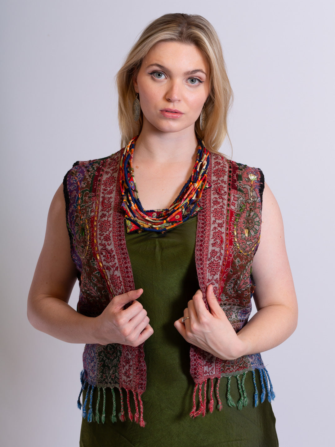 Multi Fabric Necklace