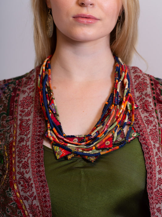 Multi Fabric Necklace