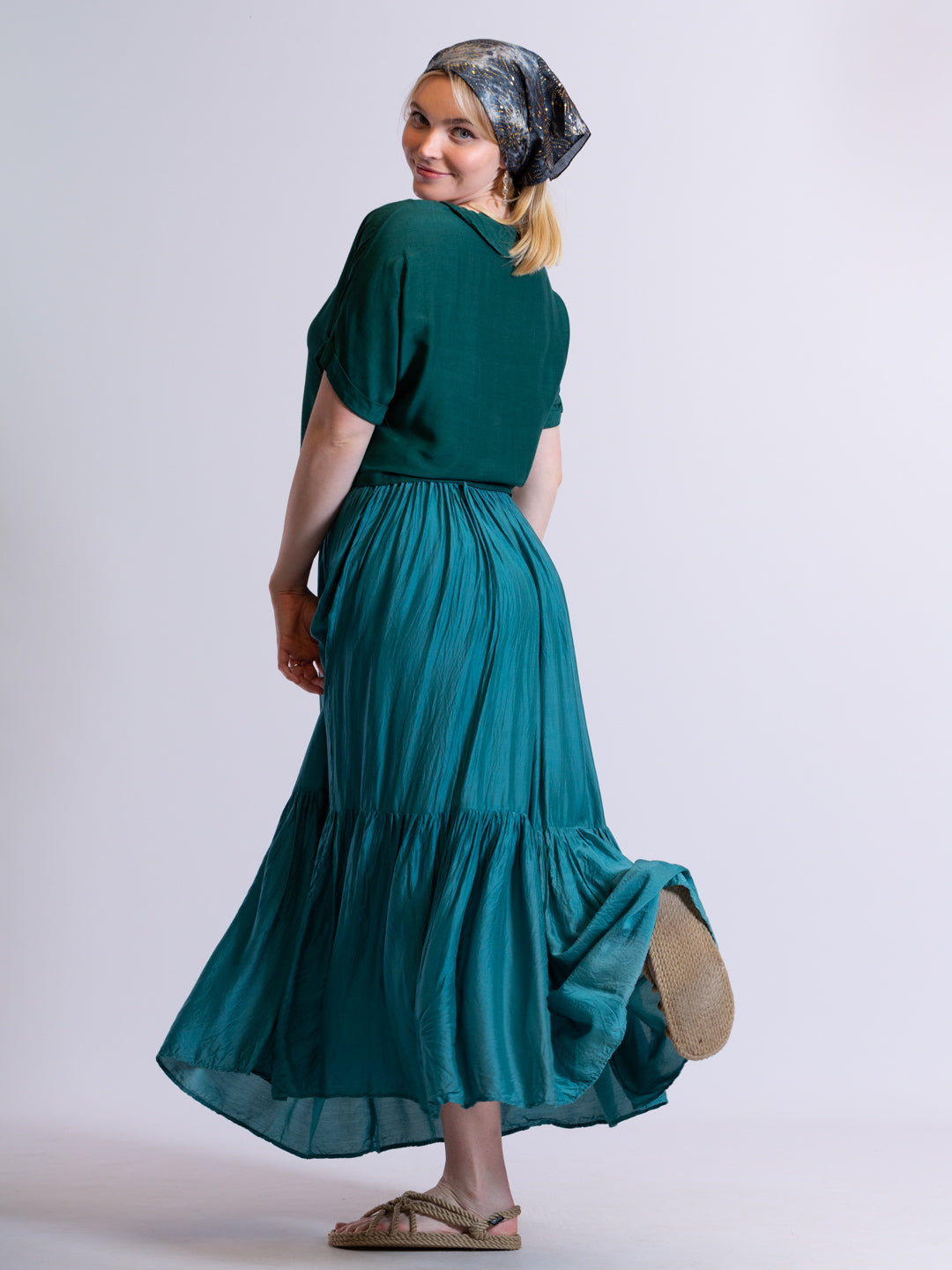 Silk Tiered Skirt