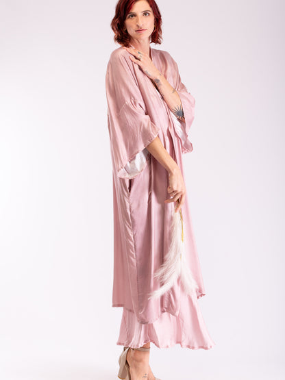 Angel Wings long kimono shell pink