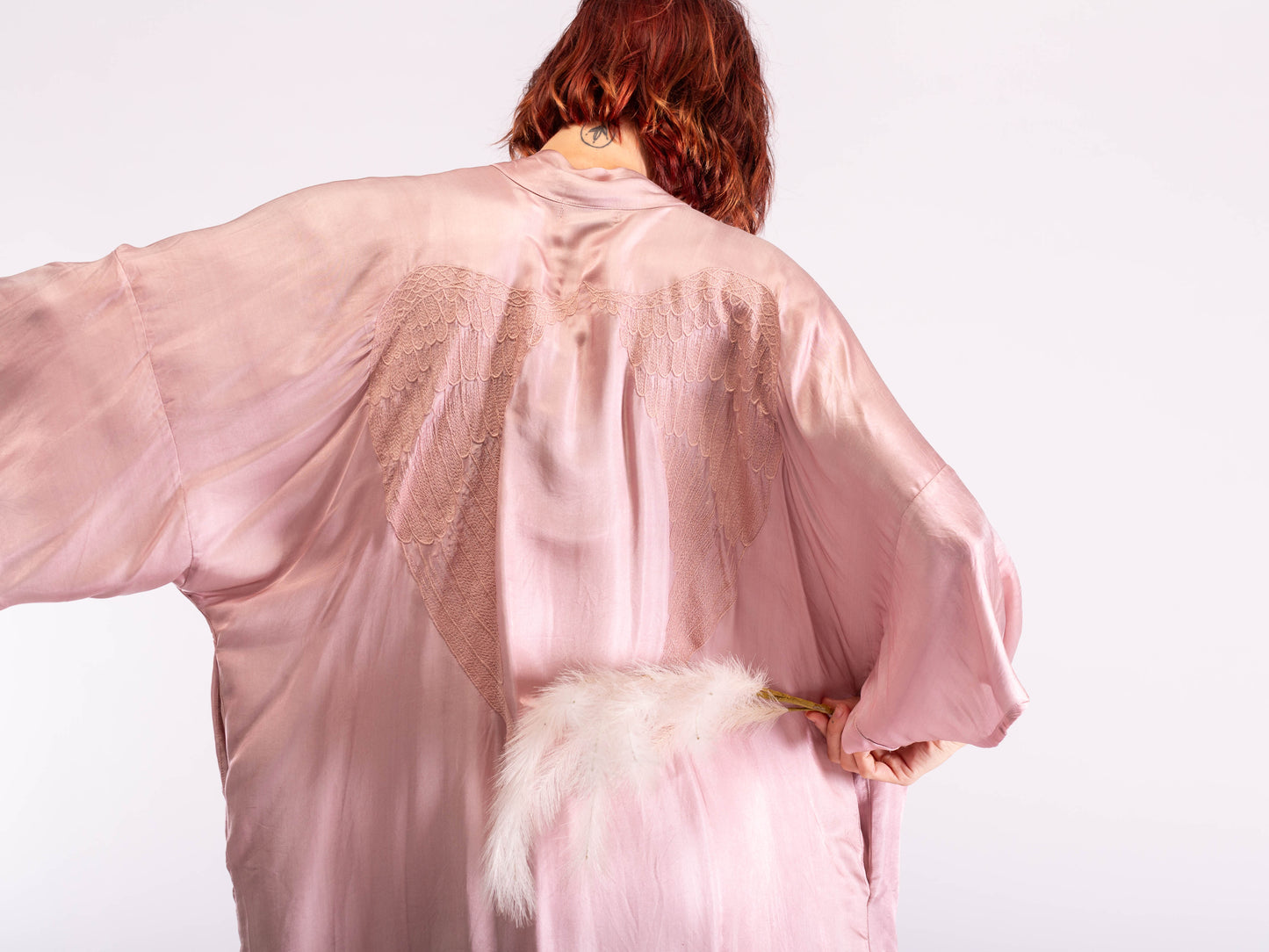 Angel Wings long kimono shell pink
