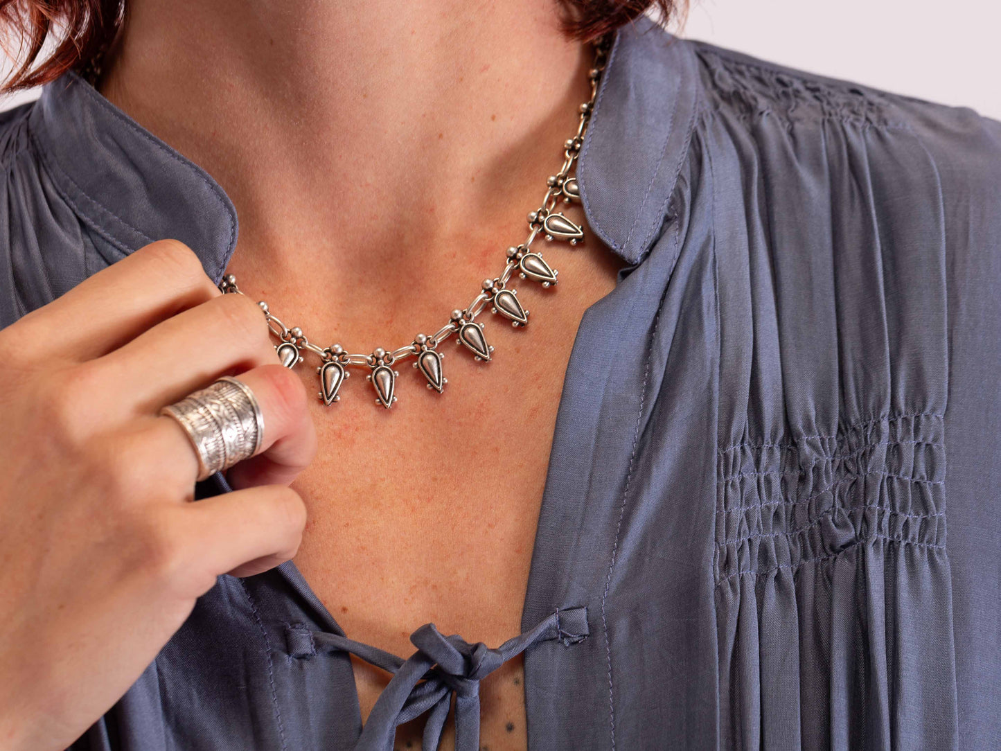 Tear Silver Necklace