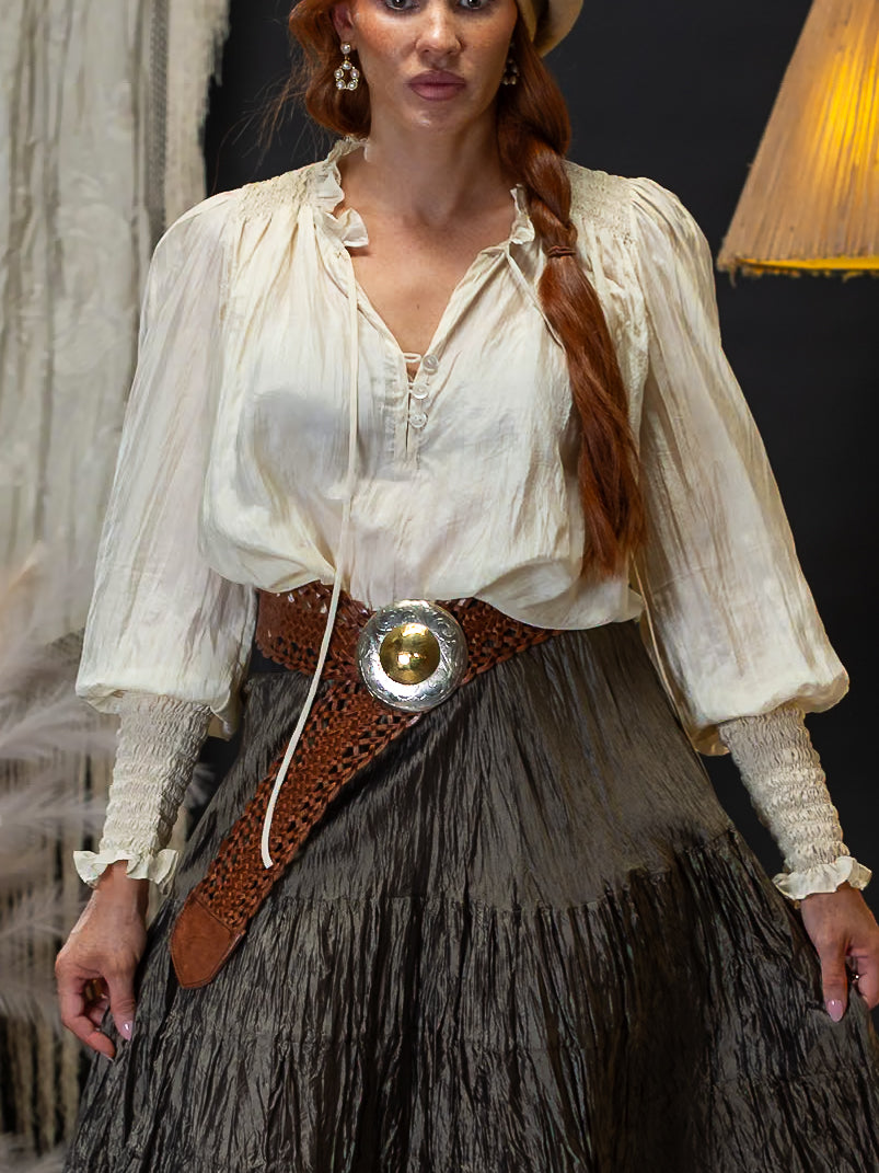 Daisy Silk Shirt – Ivory
