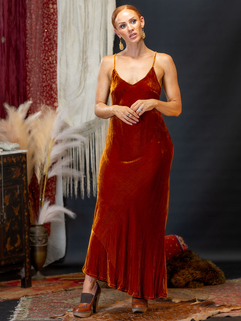 Silk Velvet Slip Maxi Topaz