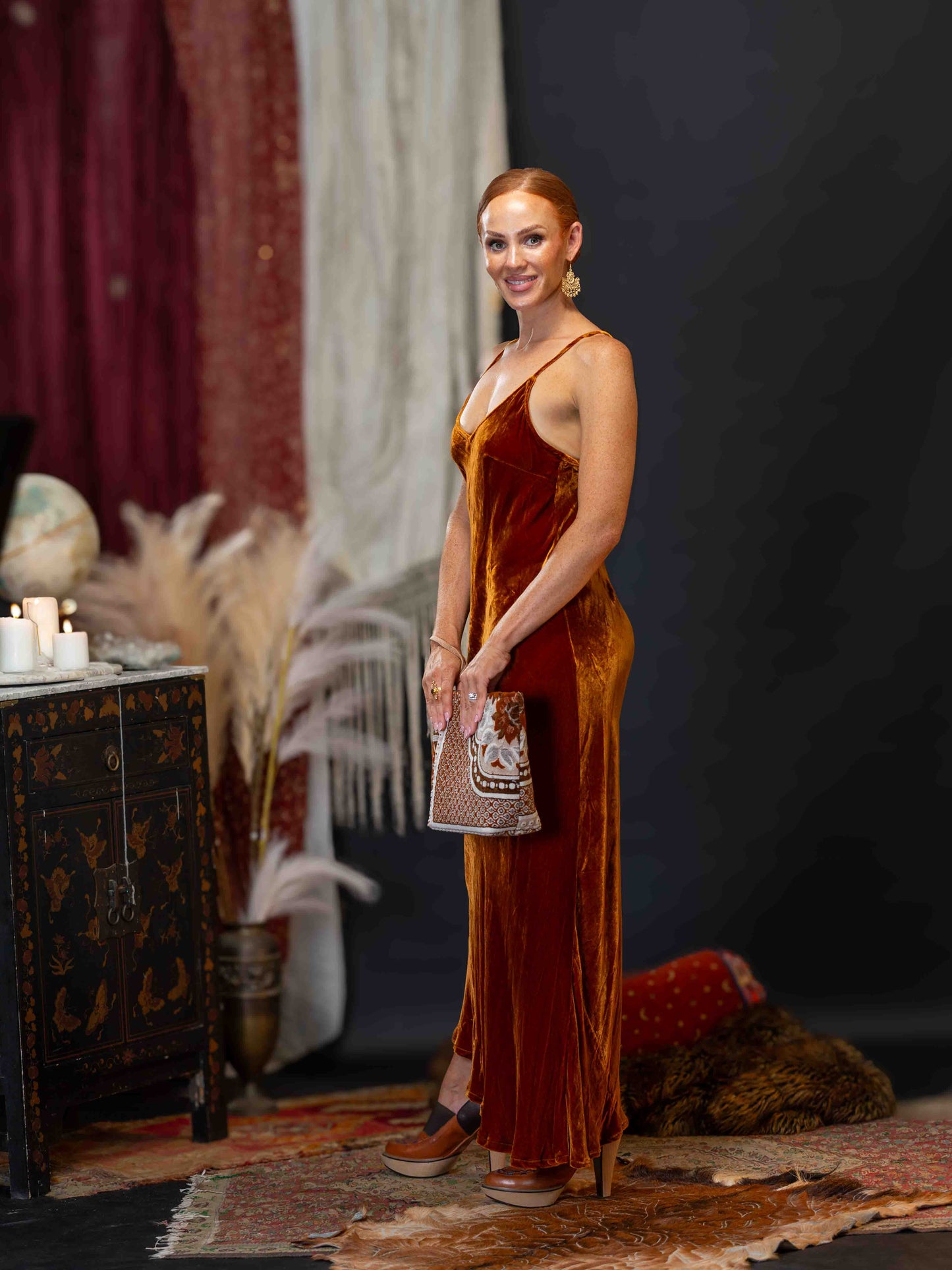 Silk Velvet Slip Maxi Topaz