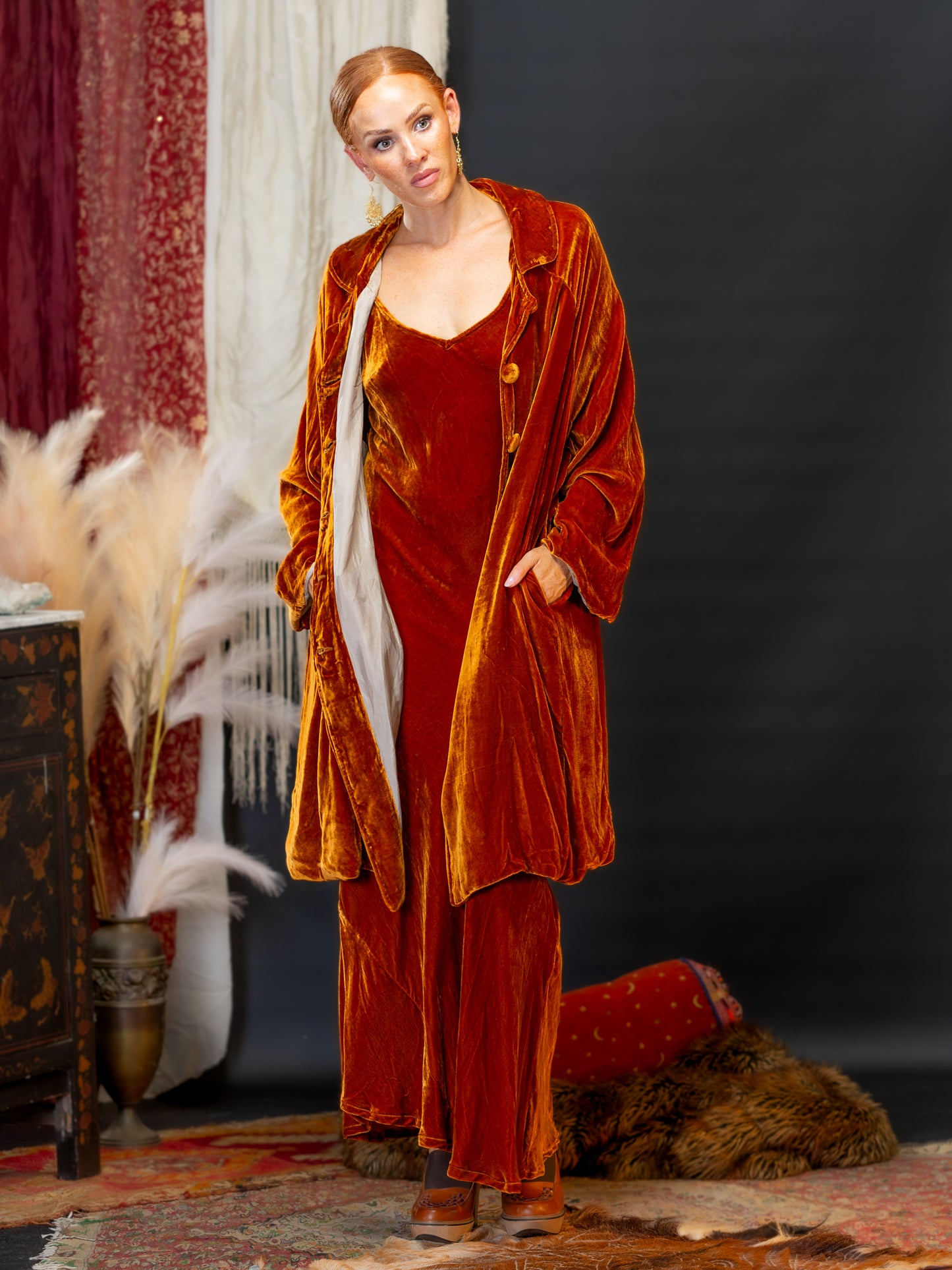 Silk Velvet Slip Maxi Topaz