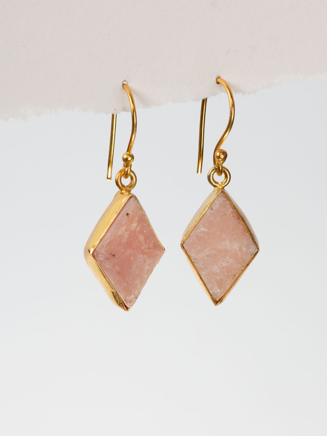 Gold Luxe earrings -  assorted diamond shaped raw cut