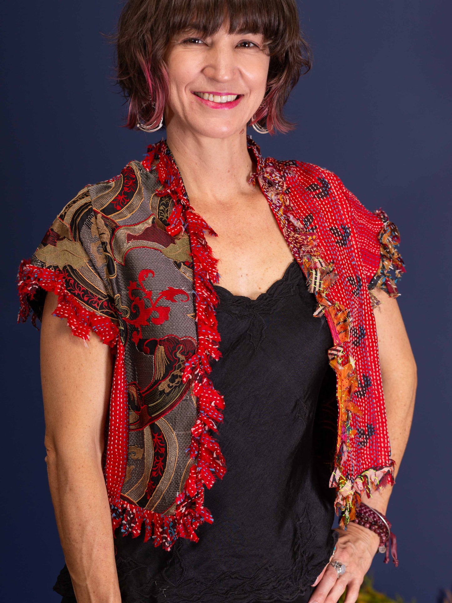 Posh & Patch Silk Collage Jacket Port Size 12