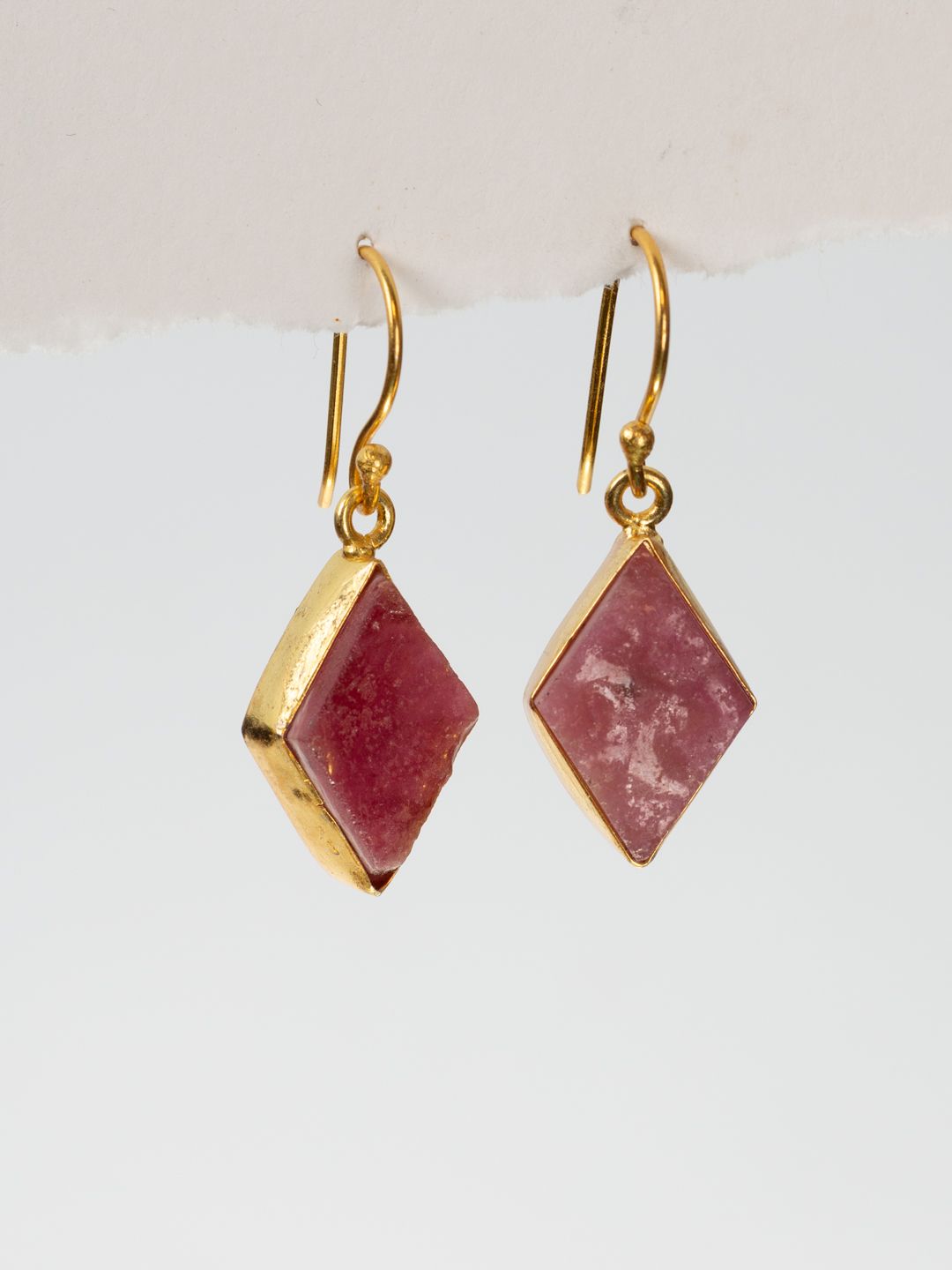 Gold Luxe earrings -  assorted diamond shaped raw cut