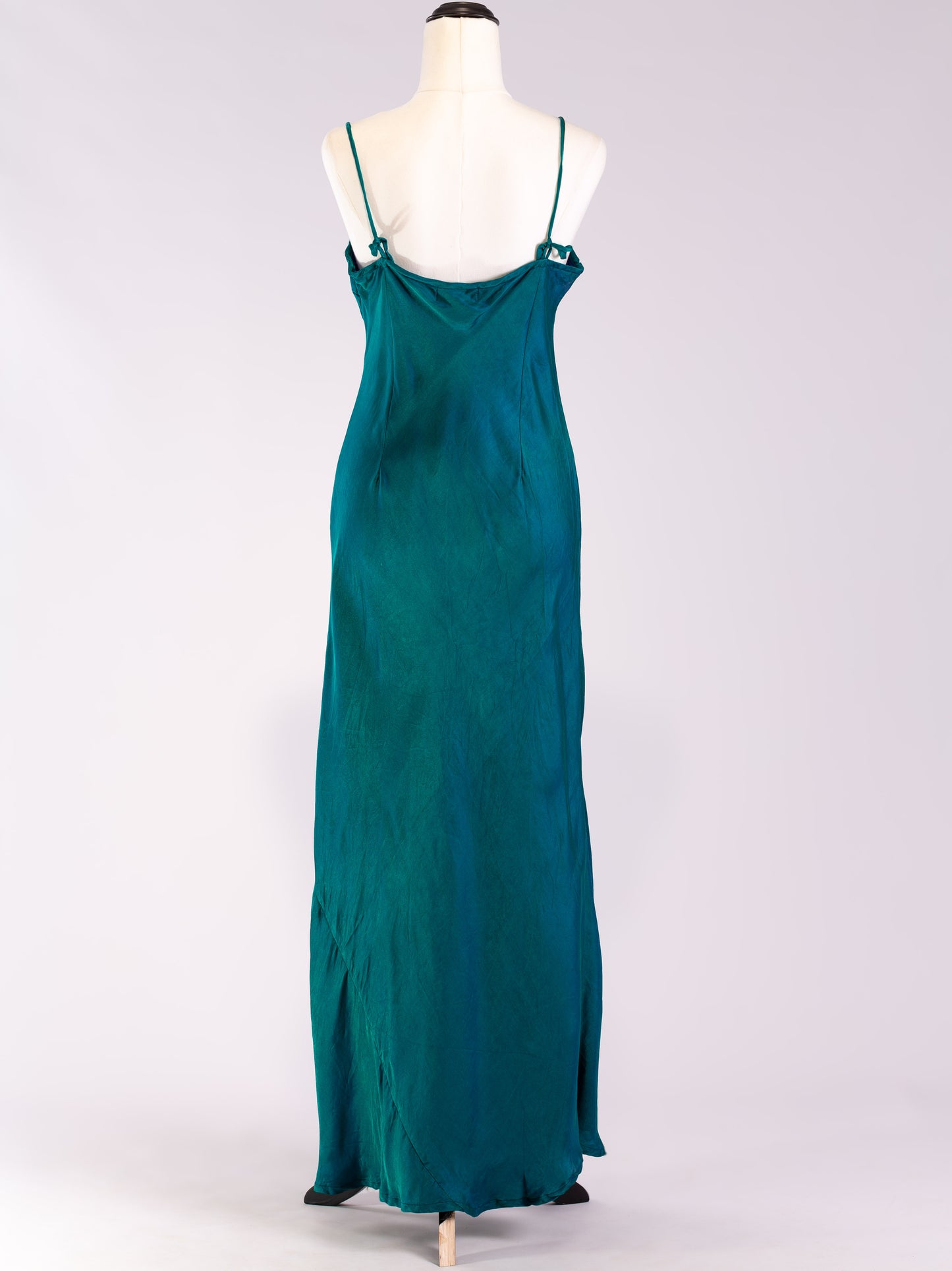 Marilyn Silk Satin Slip Long Turquoise