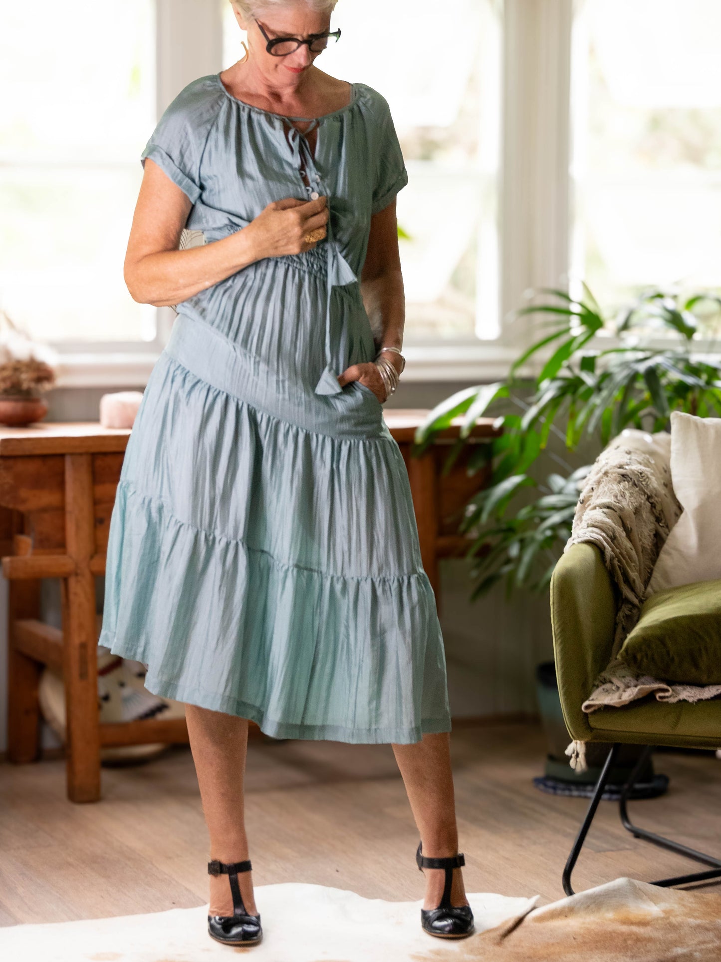 Amber pure silk dress