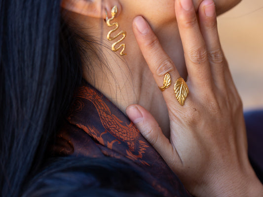 Gold Autumn Leaf Ring