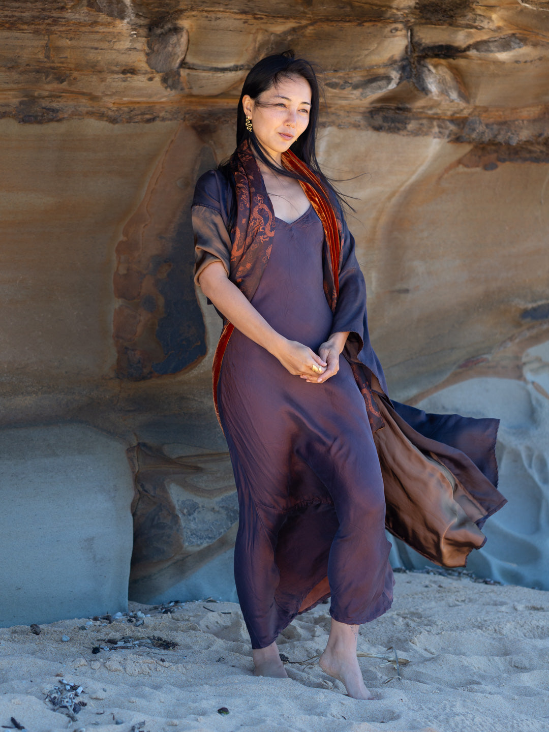 Silk Velvet & Embossed Silk Wrap