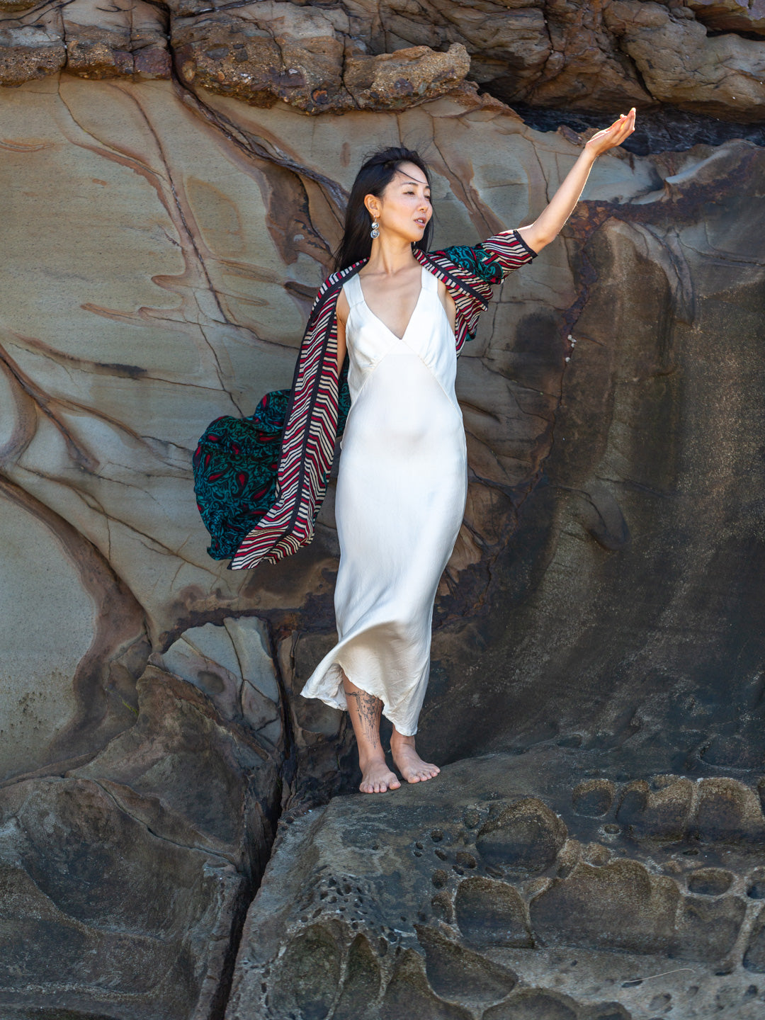 Little Girl Found Silk Crepe Kimono - Artemis