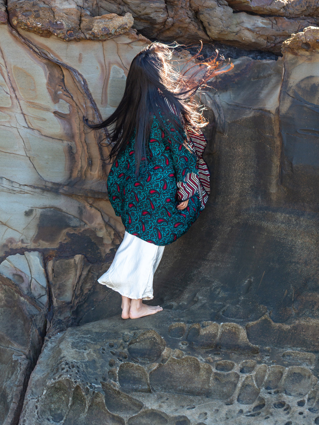 Little Girl Found Silk Crepe Kimono - Artemis