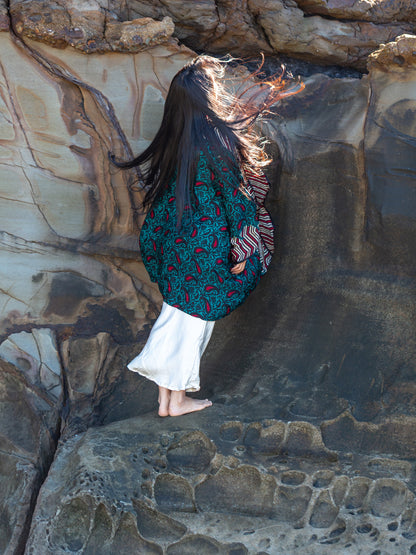 Little Girl Found Silk Crepe Kimono - Artemis