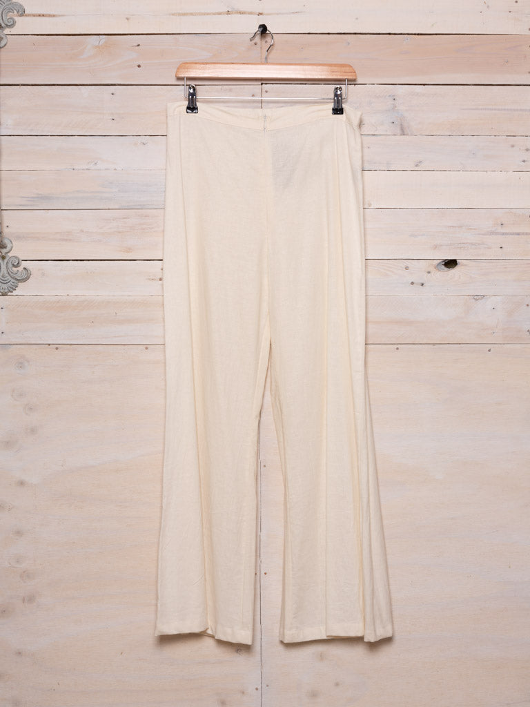 Otomo linen pants, wide leg with zippered waist band.