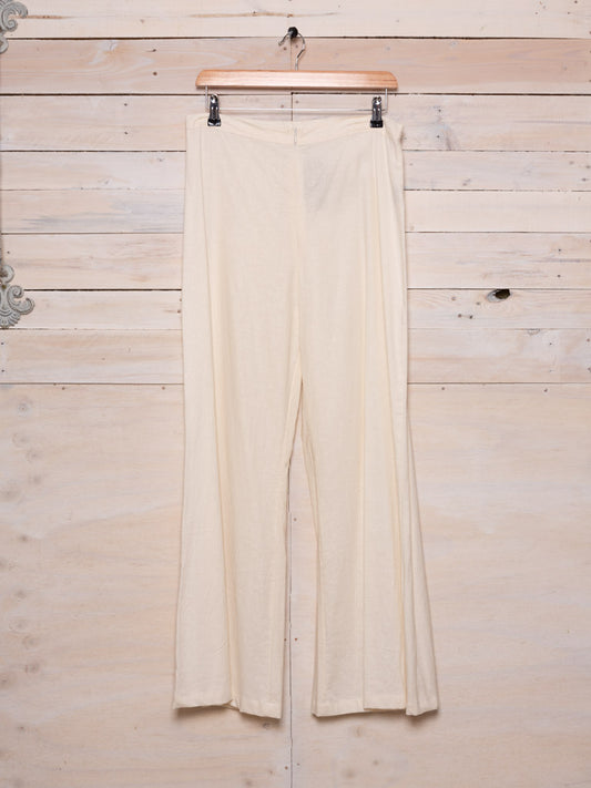 Otomo linen pants, wide leg with zippered waist band.