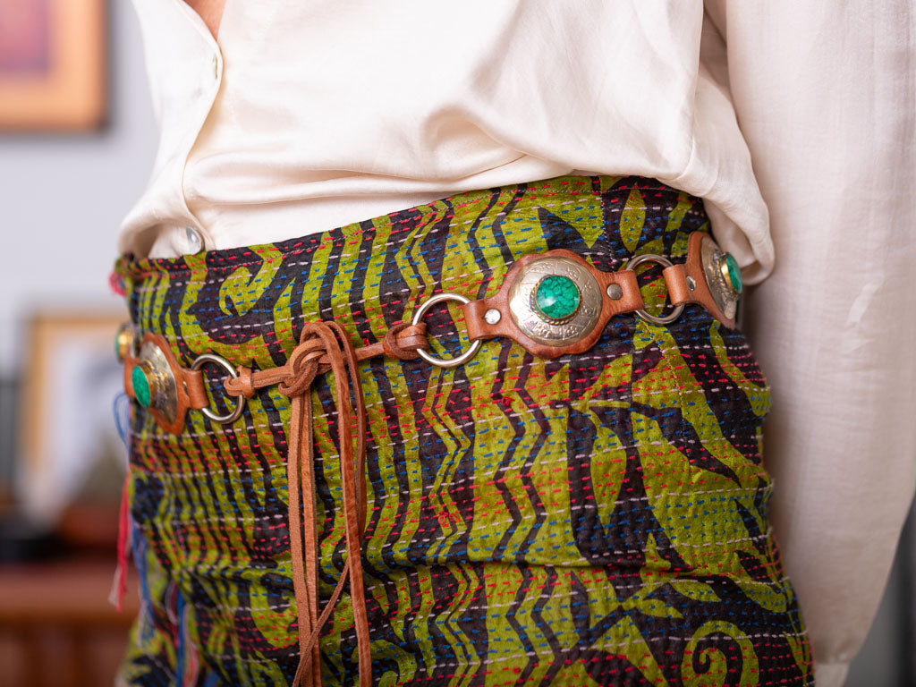 Yacht club skirt - tribal green size 10