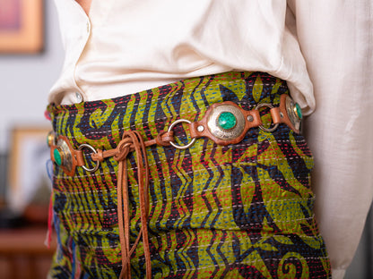 Yacht club skirt - tribal green size 10