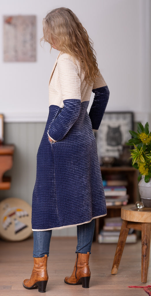 Quilted Silk Velvet Coat