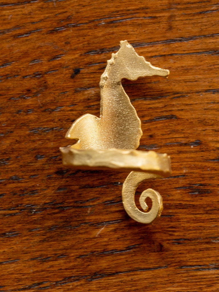 Tabu Shell Ring Seahorse Gold Ring | Turkish Gold-Plated Ocean Ring | Taboo Fashion – taboo