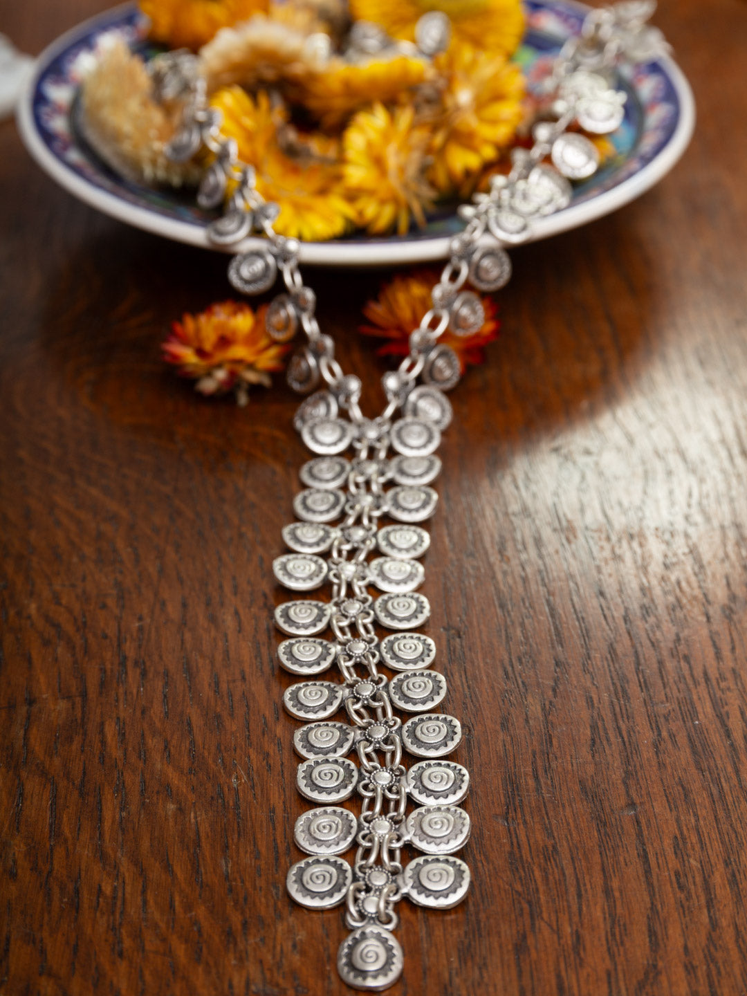Spiral Sun Tie Necklace